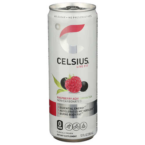 Celsius Green Tea Raspberry Acai Originals - 12 Fluid Ounce