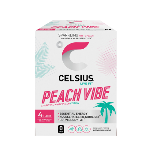 Celsius Live Fit Energy Drink Sparkling Peach Vibe - 48 Fluid Ounce