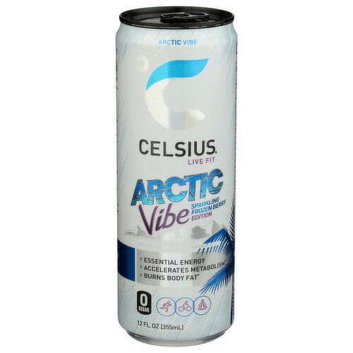 CELSIUS Arctic Vibe Originals Sparkling Functional Essential Energy Drink Pack Of 4 - 12 Fluid Ounce