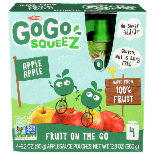 GOGO SQUEEZ Applesauce Pouches - 3.2 Ounce - 4 Count