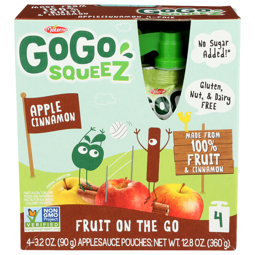 GOGO SQUEEZ Applesauce Pouches - 3.2 Ounce - 4 Count