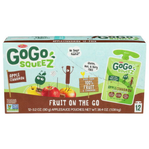GOGO SQUEEZ Apple Cinnamon 12 Pack - 3.2 Ounce - 12 Count
