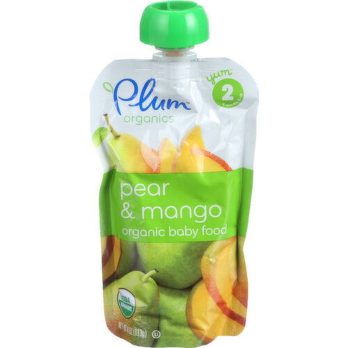 Plum Organics Pear & Mango Baby Food - 4 Ounce
