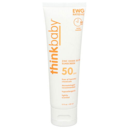 Thinkbaby Sunscreen Safe Spf 50+ - 3 Fluid Ounce