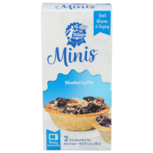 Village Piemaker Blueberry Rte Frozen Pie Mini - 3.5 Ounce - 2 Count