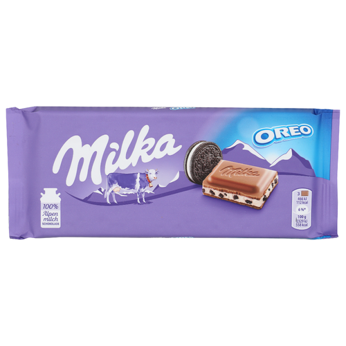 Milka & Oreo Milk Chocolate With Cream Filled Biscuits Pieces - 3.5 Ounce