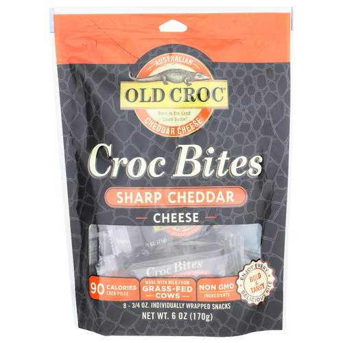 Old Croc Sharp Cheddar Cheese Croc Bites Retail Bag - 6 Ounce