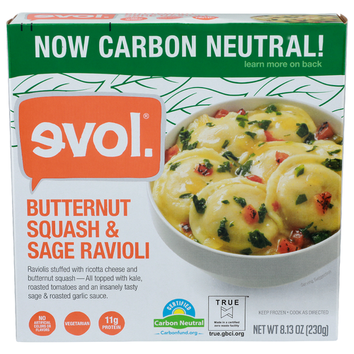 Evol. Butternut Squash & Sage Ravioli - 8.13 Ounce