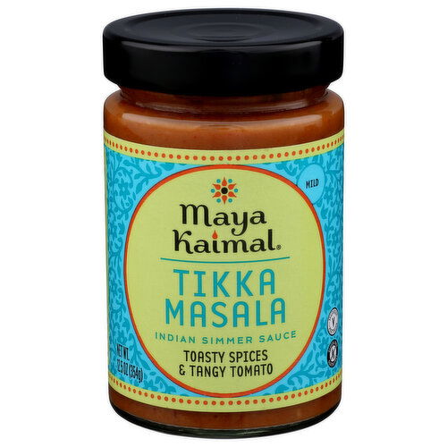 Maya Kaimal Tikka Masala Shelf Stable Jarred Sauce Glass Toasty Spices And Tangy Tomato Indian Simmer - 12.5 Ounce