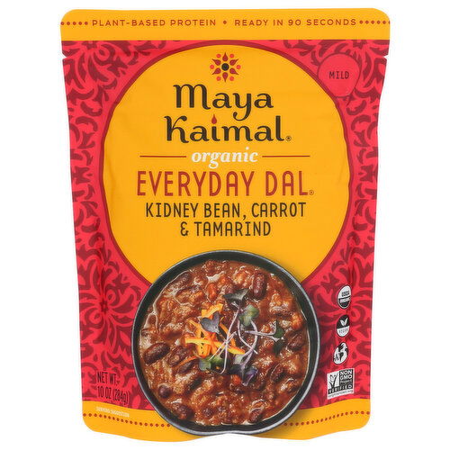 Maya Kaimal Kidney Beans With Carrots And Tamarind Pouch Organic Everyday Dal Carrots & Tamarind - 10 Ounce