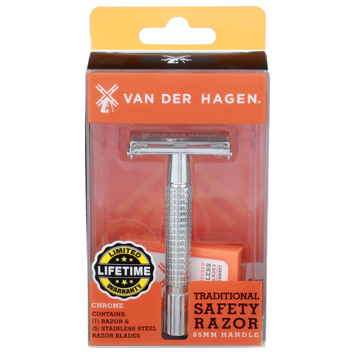 Van Der Hagen Handle Chrome Traditional Safety Razor - 1 Each