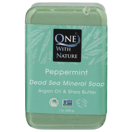One With Nature Peppermint Dead Sea Mineral Soap - 7 Ounce