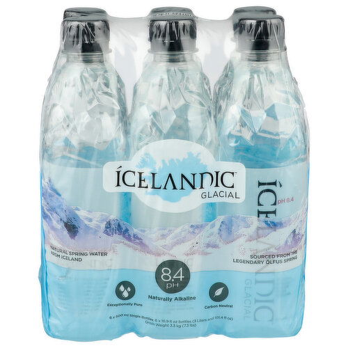 Icelandic Glacial Spring Water High Ph 4 / 6PK - 0.5 Liter - 6 Count Image 1 of 2