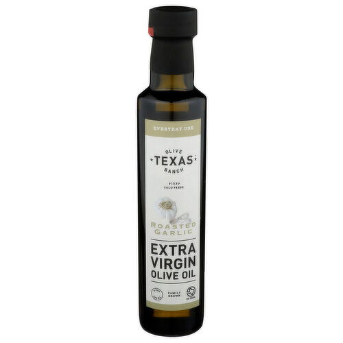 TEXAS OLIVE RANCH Roasted Garlic Infused Extra Virgin Oil Everyday Use - 8.5 Ounce