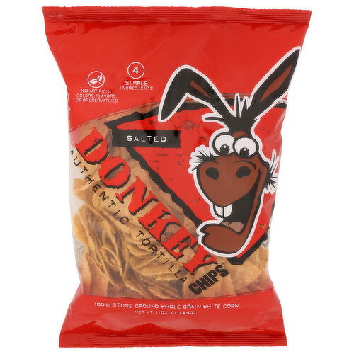 DONKEY CHIPS Tortilla Salted - 11 Ounce