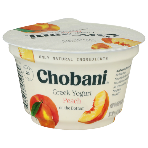 Chobani Peach Non-Fat Greek Yogurt - 5.3 Ounce