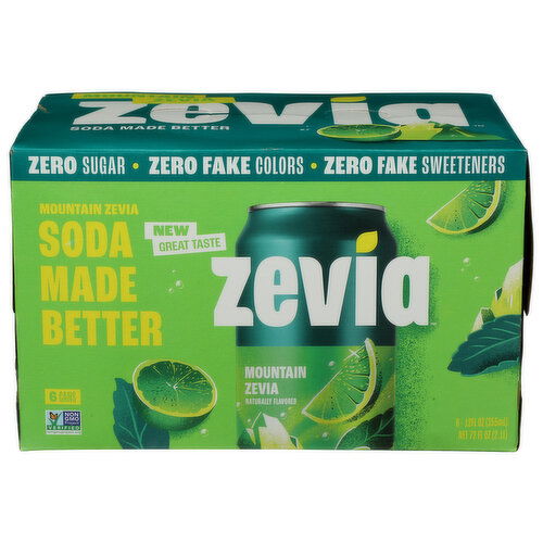 Zevia Zero Sugar Mountain Soda - 12 Fluid Ounce - 6 Count