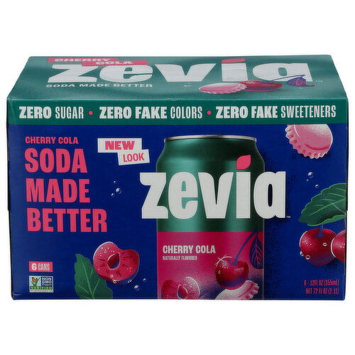 Zevia Zero Sugar Cherry Cola Soda - 12 Fluid Ounce - 6 Count