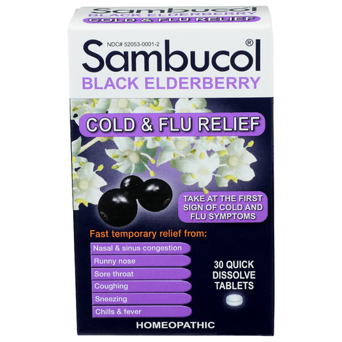 Sambucol Black Elderberry Cold & Flu Relief - 30 Count