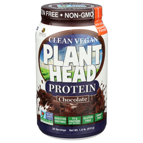GENCEUTIC NATURALS Chocolate Plant Head Protein 15 Grams - 0.06 Pound - 30 Count