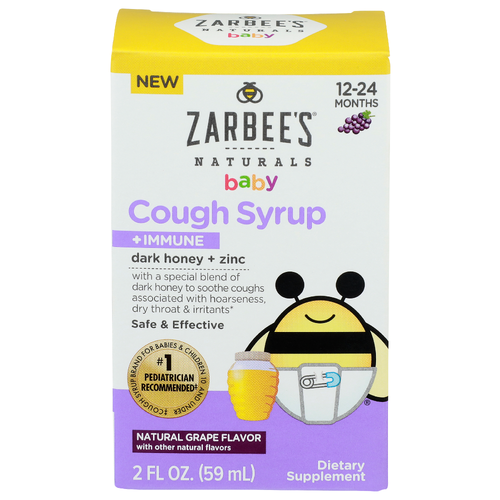 Zarbee's Naturals Baby Natural Grape Flavor Cough Syrup + Immune - 2 Fluid Ounce