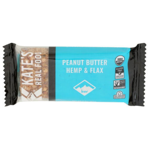 KATE's Real Food Peanut Butter Hemp & Flax Organic Energy Bar - 2.2 Ounce - 1 Count