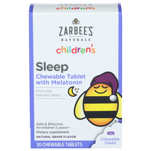 Zarbee's Naturals Natural Grape Flavor Children's Sleep Chewable Tablet With Melatonin - 30 Count