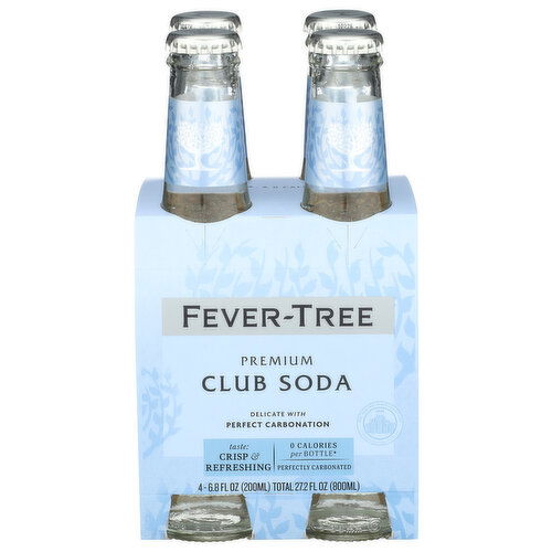 FEVER-TREE Club Soda Single Bottle - 6.8 Fluid Ounce - 4 Count