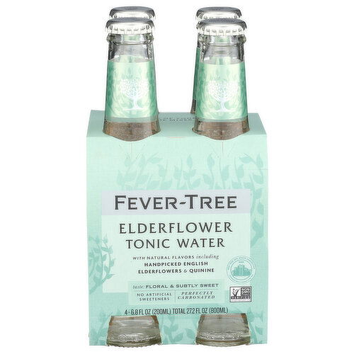 FEVER-TREE Elderflower Tonic Single Bottle - 6.8 Fluid Ounce - 4 Count