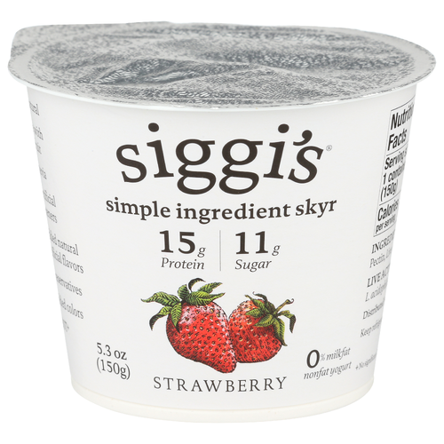 Siggi's Strawberry All Natural Nonfat Icelandic Skyr - 5.3 Ounce