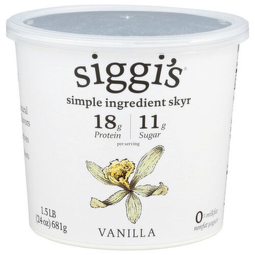 Siggi's Vanilla Strained Nonfat Icelandic Skyr - 1.5 Pound