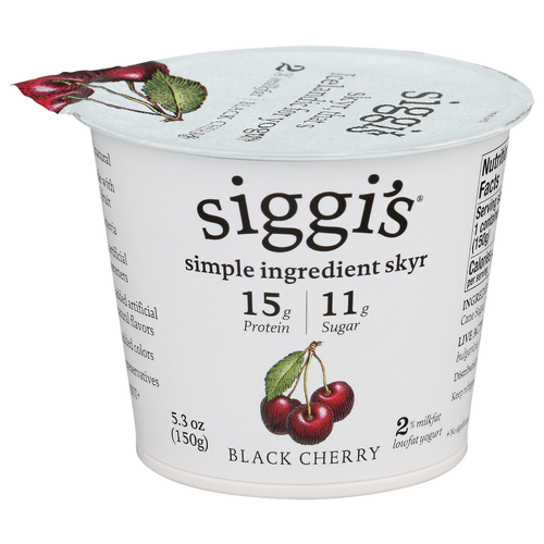 Siggi's Black Cherry All Natural Lowfat Icelandic Skyr - 5.3 Ounce