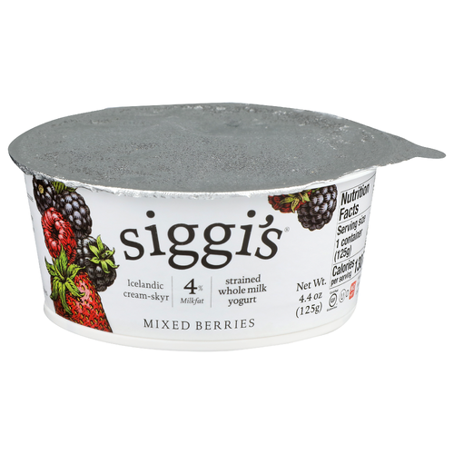 Siggi's Mixed Berries Strained Whole Milk Yogurt - 4.4 Ounce