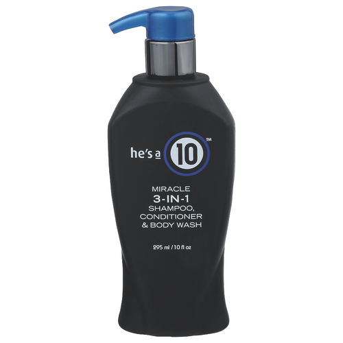 HE's A 10 Miracle 3-In-1 Shampoo, Conditioner & Body Wash - 295 ml Image 1 of 3