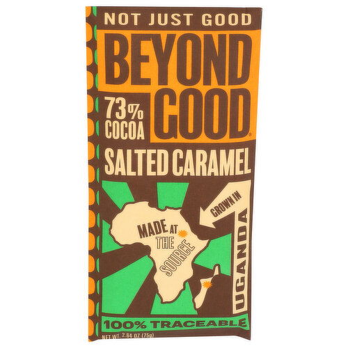 Beyond Good Chocolate 73% Cocoa Dark With Salted Caramel Single Origin Chocolate, Uganda, Cocoa - 2.64 Ounce