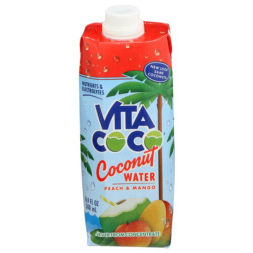 Vita Coco Coconut Water With Peach & Mango - 16.9 Fluid Ounce