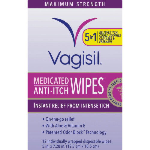 Vagisil Medicated Wipes, Anti-Itch, Maximum Strength