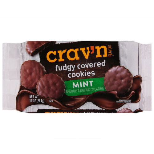 Crav'n Flavor Cookies, Mint, Fudgy Covered