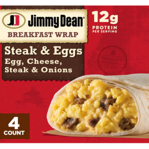 Jimmy Dean Jimmy Dean Frozen Steak & Eggs Breakfast Wraps, 4 ct - 17 Ounce