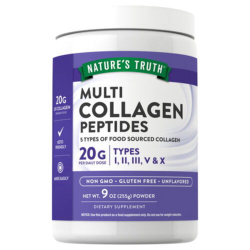 Nature's Truth Multi Collagen Peptides, 20 g, Powder