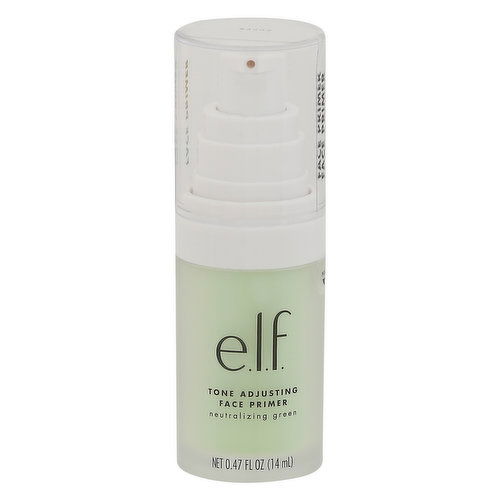 e.l.f. Face Primer, Tone Adjusting, Neutralizing Green 83402 - 0.47 Fluid Ounce