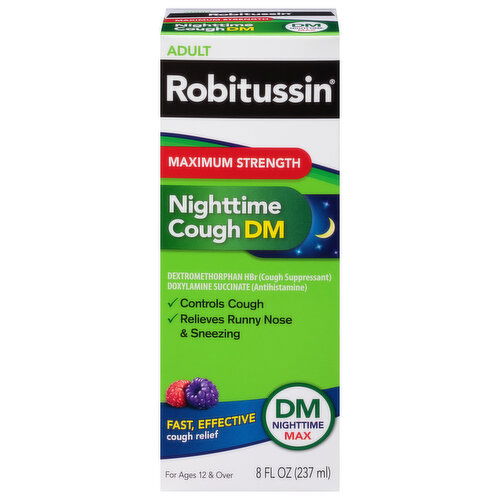 Robitussin Nighttime Cough DM, Maximum Strength, Adult