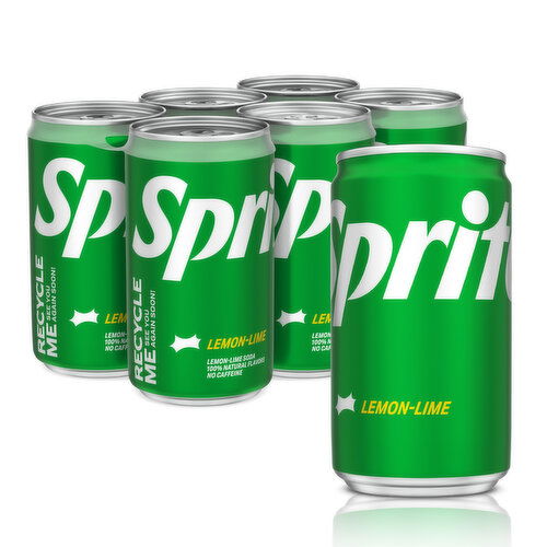 Sprite Sprite Lemon Lime Soda Soft Drinks, 7.5 fl oz, 6 Ct