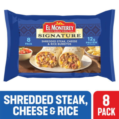 El Monterey Burritos, Shredded Steak, Cheese & Rice