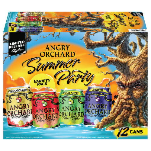 Angry Orchard Hard Cider, Assorted, Summer Party, Variety Pack - 12 Each