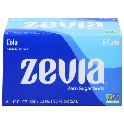 Zevia Soda, Zero Sugar, Cola