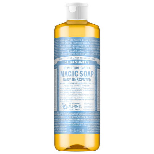 Dr. Bronner's Magic Soap, Pure-Castile, Baby, 18-in-1, Unscented