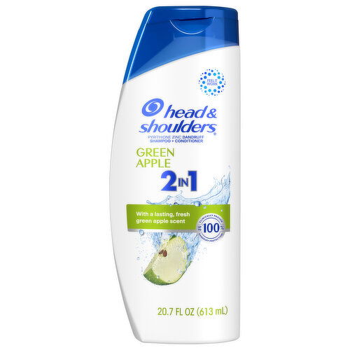 Head & Shoulders Shampoo + Conditioner, 2 in 1, Green Apple