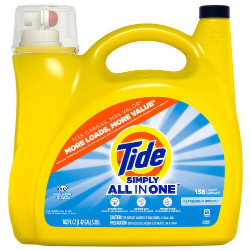 Tide Detergent, Refreshing Breeze - 182 Fluid Ounce