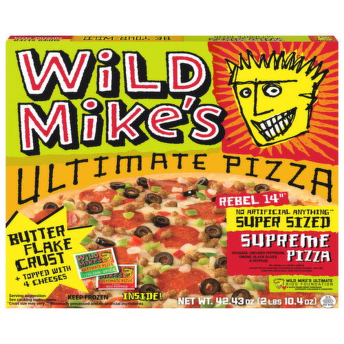 Wild Mike's Pizza, Ultimate, Butter Flake Crust, Supreme, Rebel 14 Inch, Super Sized